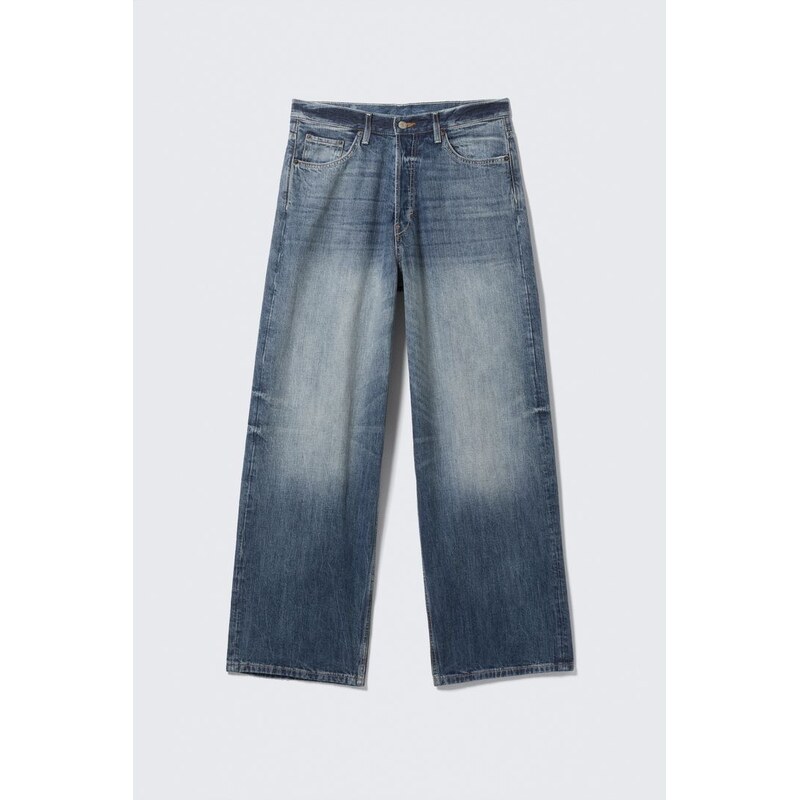 H&M - Astro Střední Sed Volné Baggy Unisex Džíny - modrá 108131016
