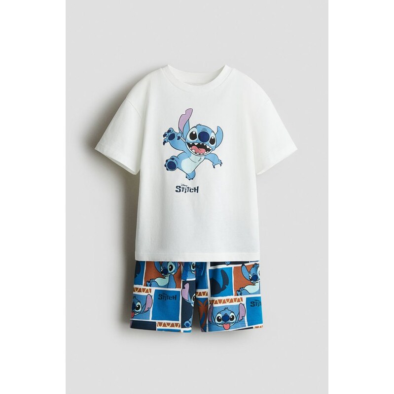 H&M - Dvoudílná soupravas potiskem - Bílá/Lilo & Stitch