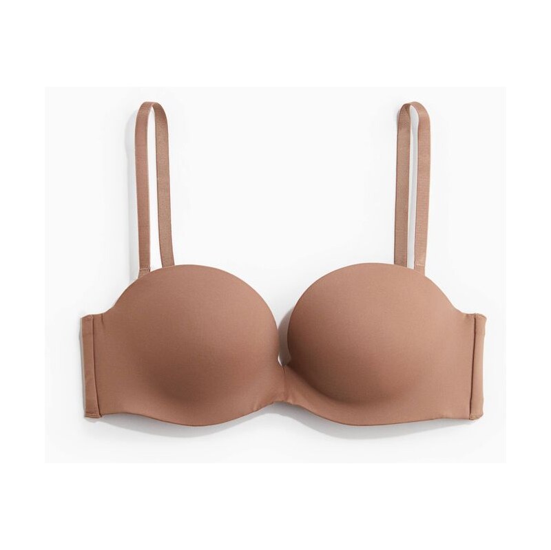 H&M - Balkonetka super push-up z mikrovlákna - béžová 108135874