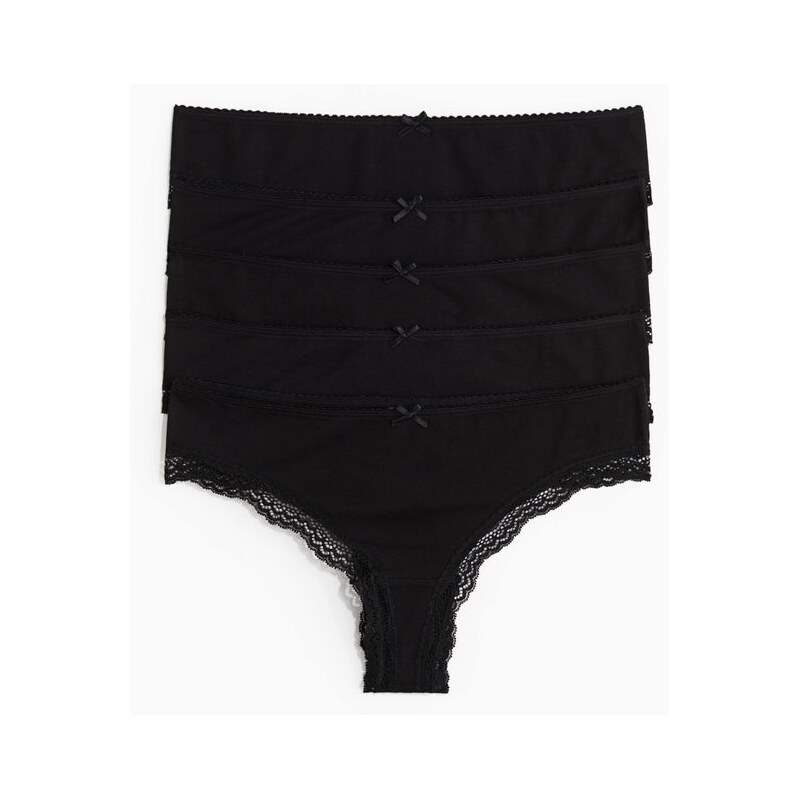 H&M - Kalhotky brazilian 5 kusů - černá 108157955
