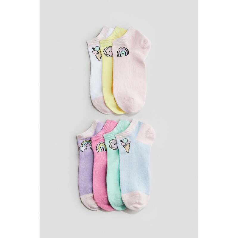 H&M - Sportovní ponožky 7 párů - růžová 108136785