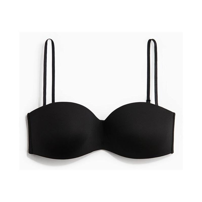 H&M - Vyztužená podprsenka bandeau - Černá