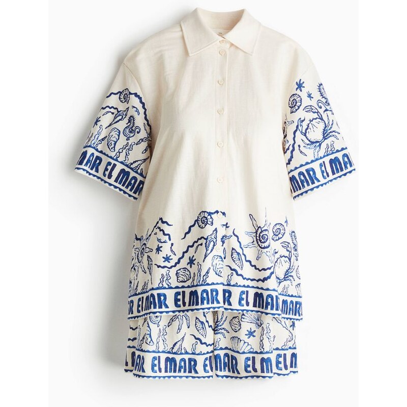 H&M - MAMA Dvoudílná souprava košile a šortky - bílá 108138302