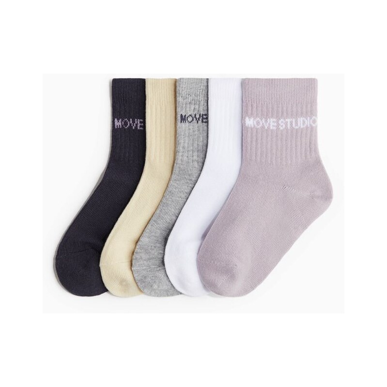 H&M - Sportovní ponožky DryMove 5 párů - fialová 108509994