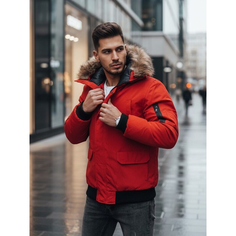 Dstreet Trendy pánská červená bunda