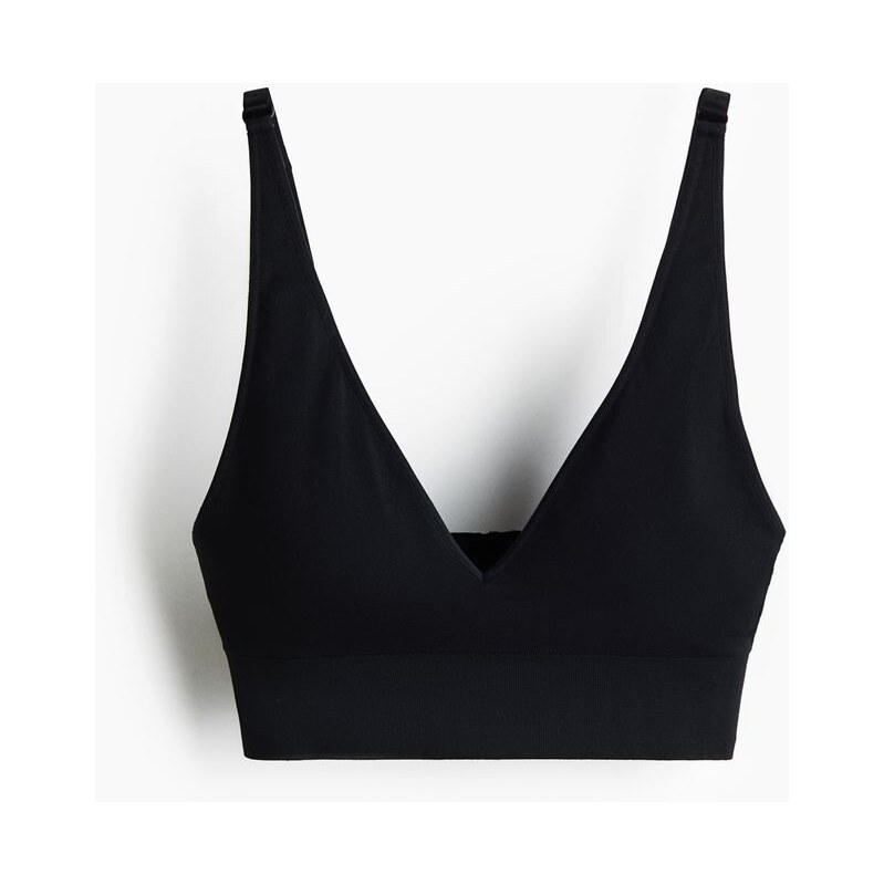 H&M - Bezešvá měkká vyztužená podprsenka - černá 108138264