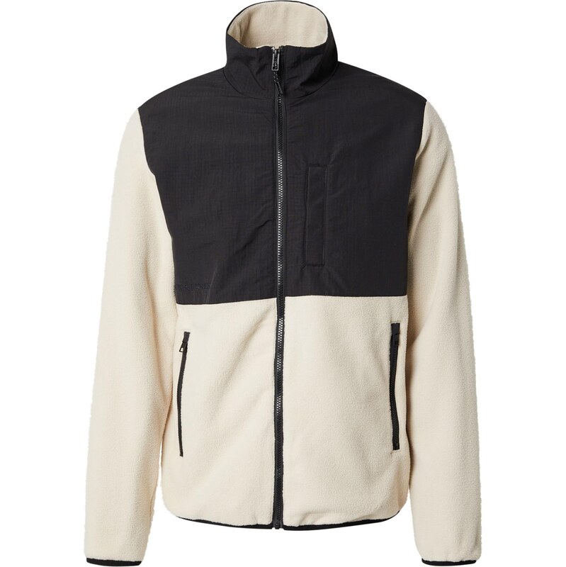 JACK & JONES Fleecová mikina JWHMARVIN béžová / černá