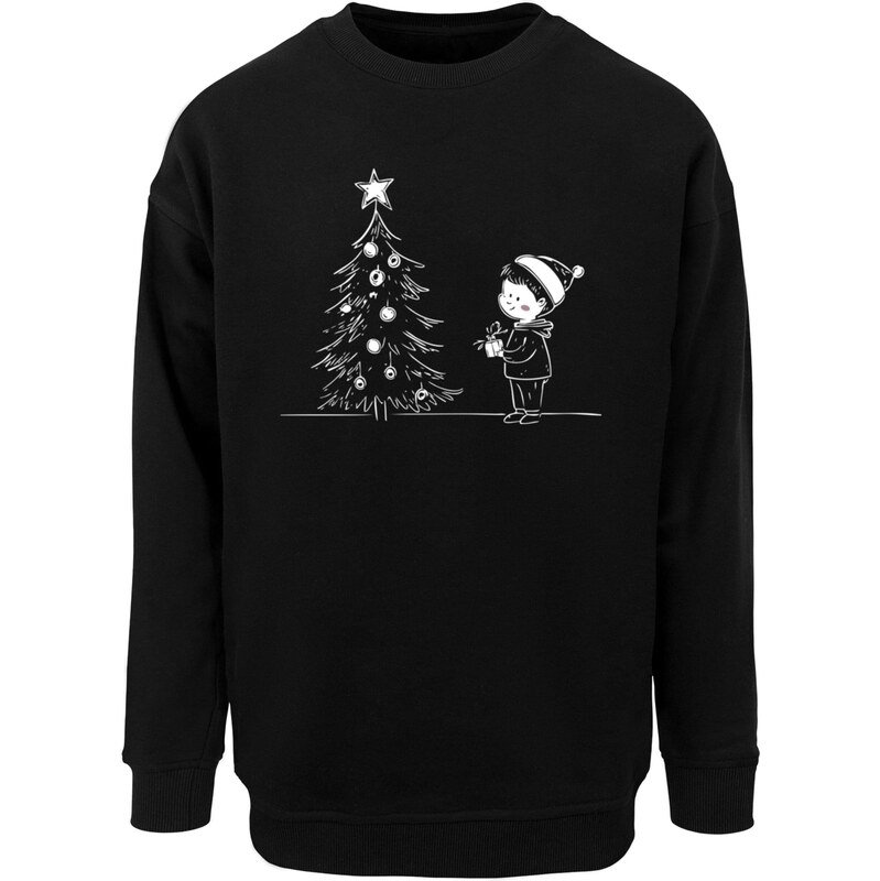 Merchcode Mikina Christmas Cute Kid černá / bílá