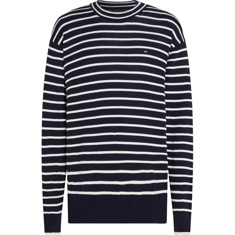 TOMMY HILFIGER Svetr Breton tmavě modrá / bílá