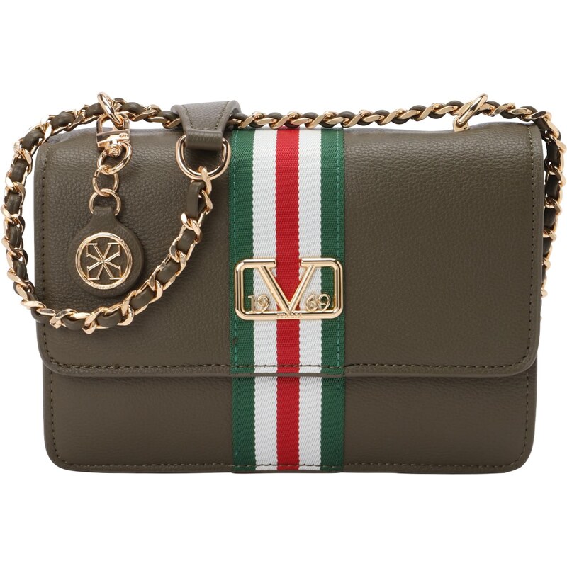 19V69 ITALIA Taška přes rameno khaki / červená / bílá 111025505