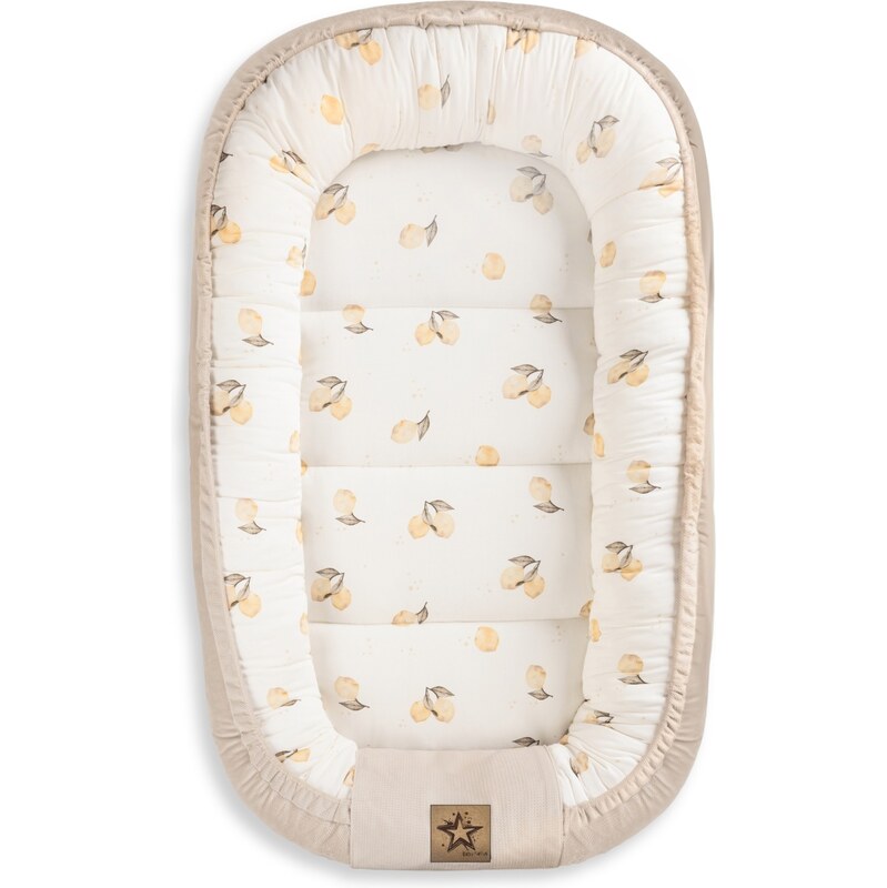 Baby Nellys Hnízdečko pro miminko Premium Lemon, oboustranné - béžové 111025684