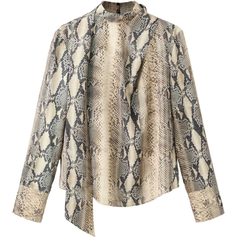 MANGO Halenka MILA cappuccino / černá 111029405