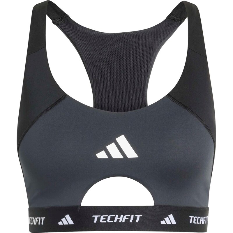 ADIDAS PERFORMANCE Sportovní podprsenka grafitová / černá / bílá