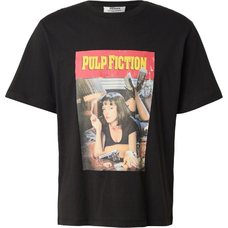 JACK & JONES Tričko JORPULP FICTION citronová / šedá / krvavě