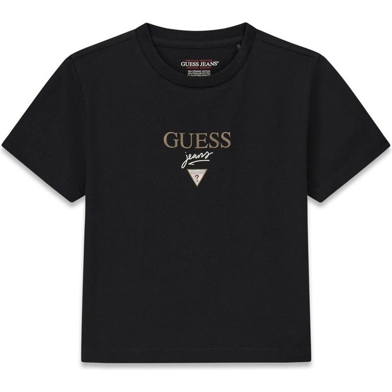 GUESS JEANS Tričko 'BABY BAKER' hnědá / černá / bílá