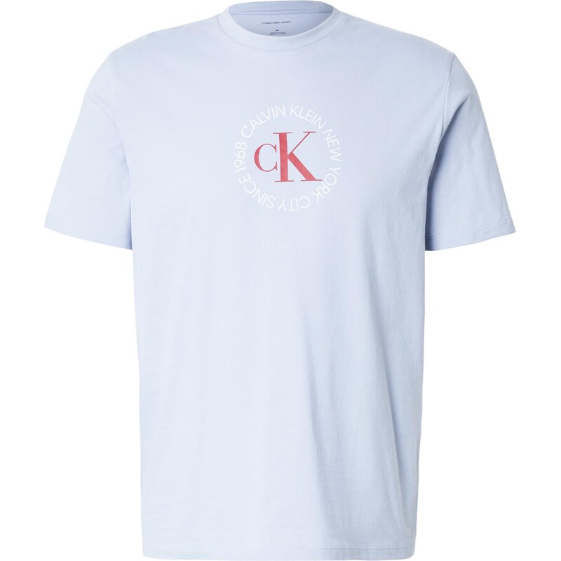 Calvin Klein Jeans Tričko pastelová fialová / tmavě červená /