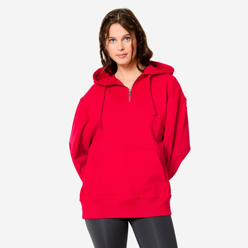 DOMYOS Dámská fitness mikina s kapucí Oversize 111029966