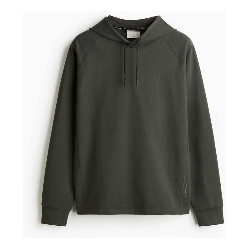 H&M - Sportovní mikinas kapucí Loose Fit DryMove - Tmavě Zelená