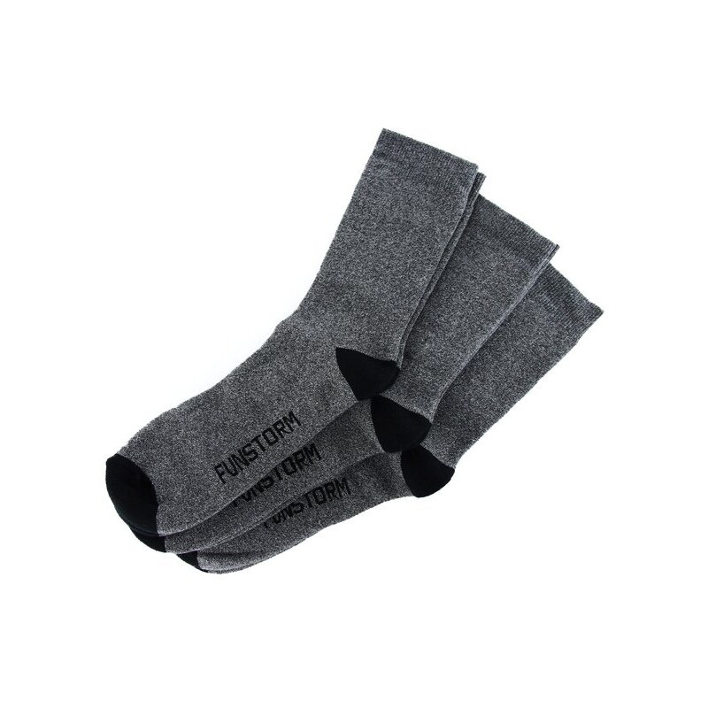 Ponožky Funstorm Creb dark grey - 3 pack 40-42