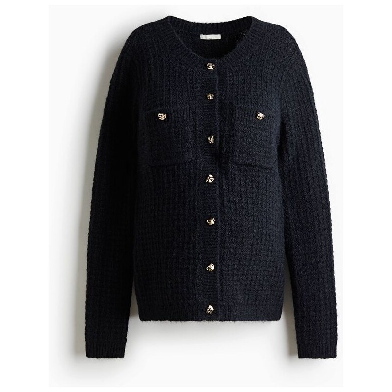 H&M - MAMA Propínací svetrs texturou - modrá 108915622