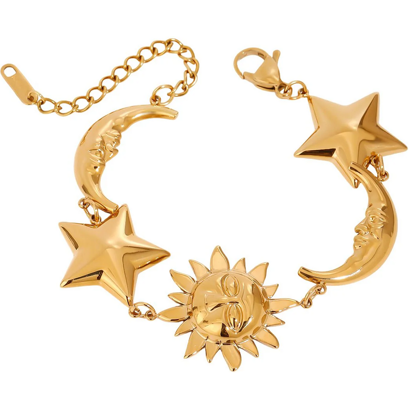 ELENYS Luna Stella – pozlacený náramek 18K žluté zlato