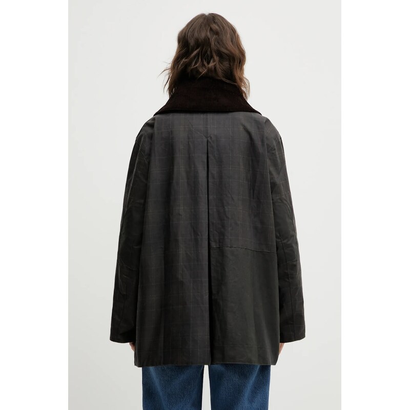 Bunda Barbour x Ganni Hooded Tartan Duffle Wax