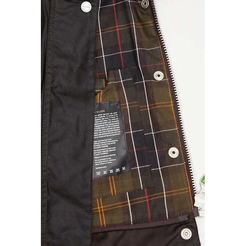 Bavlněná bunda Barbour x Ganni Peplum Wax