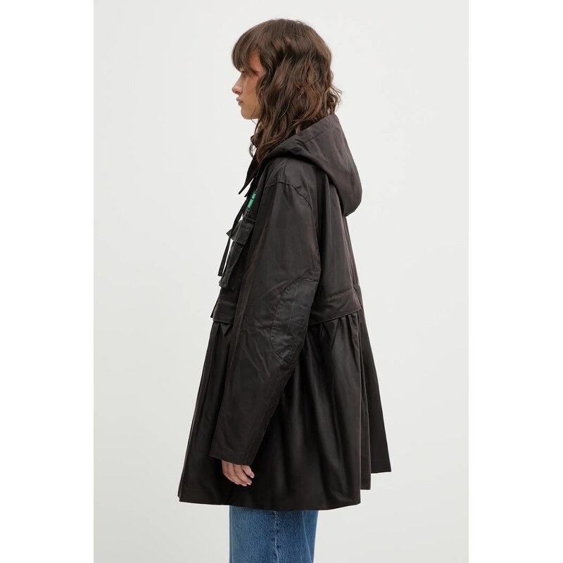 Bavlněná bunda Barbour x Ganni Peplum Wax
