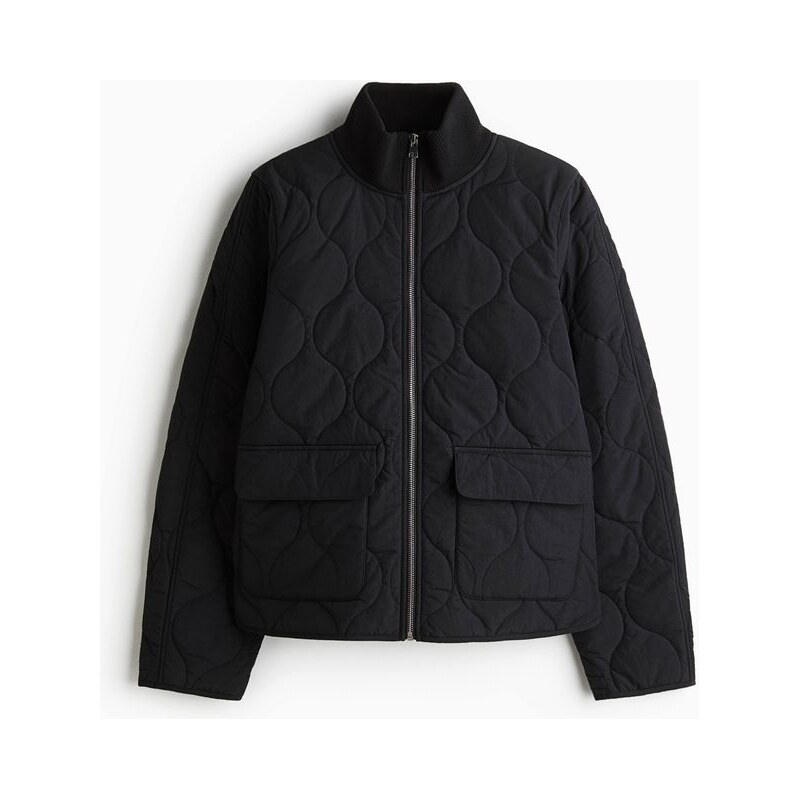 H&M - Oversized prošívaná bunda - Černá