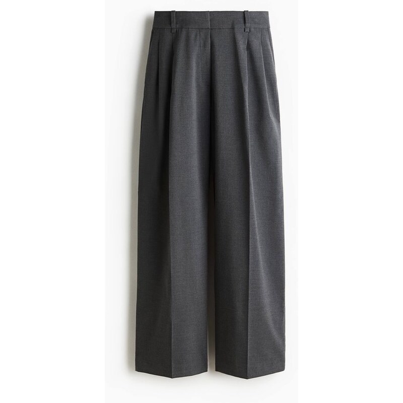 H&M - Široké elegantní kalhoty - šedá 109323816