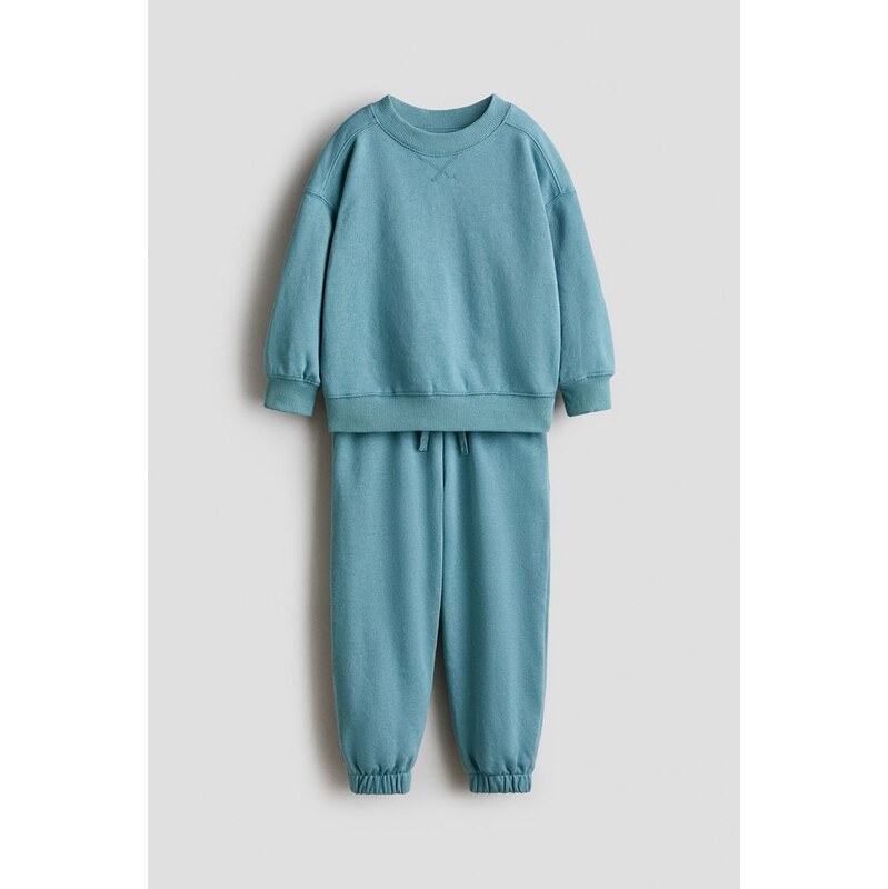 H&M - Dvoudílná tepláková souprava - Tyrkysová