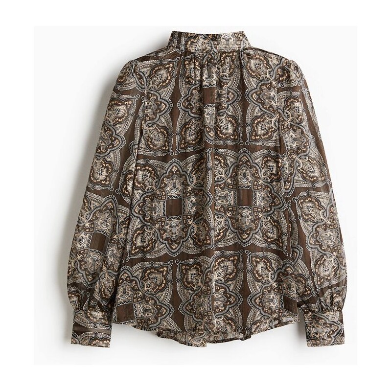 H&M - Halenka se stojáčkem - Khaki Zelená/Kašmírový Vzor
