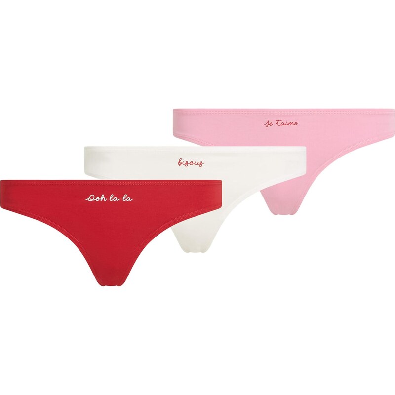 Karl Lagerfeld Tanga krémová / pink / červená