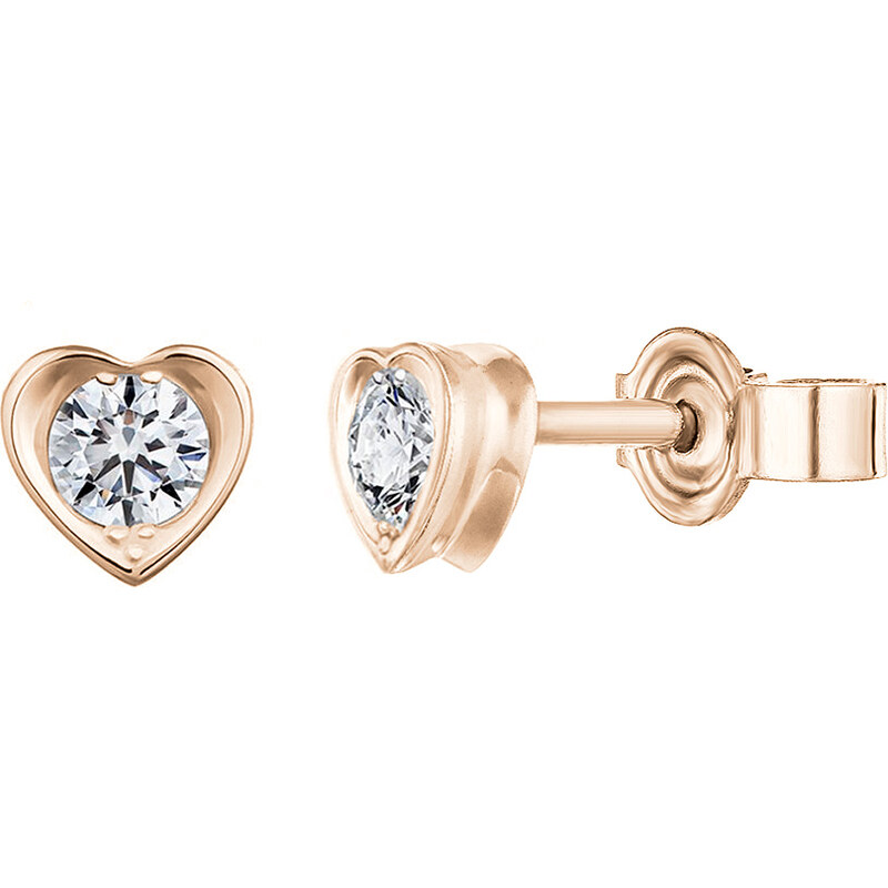 Tiami Náušnice z růžového zlata s diamanty Pure Love (0,40 ct)