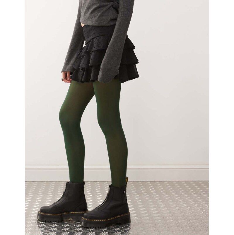 Reclaimed Vintage 70 denier dark green tights 111044535