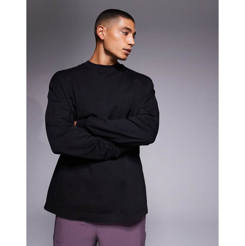 4505 long sleeve oversized cotton training t-shirt with quick
