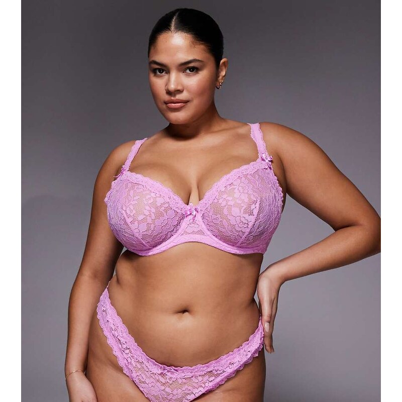 ASOS Curve ASOS DESIGN Curve Hazel all over lace brazilian brief with 115514900
