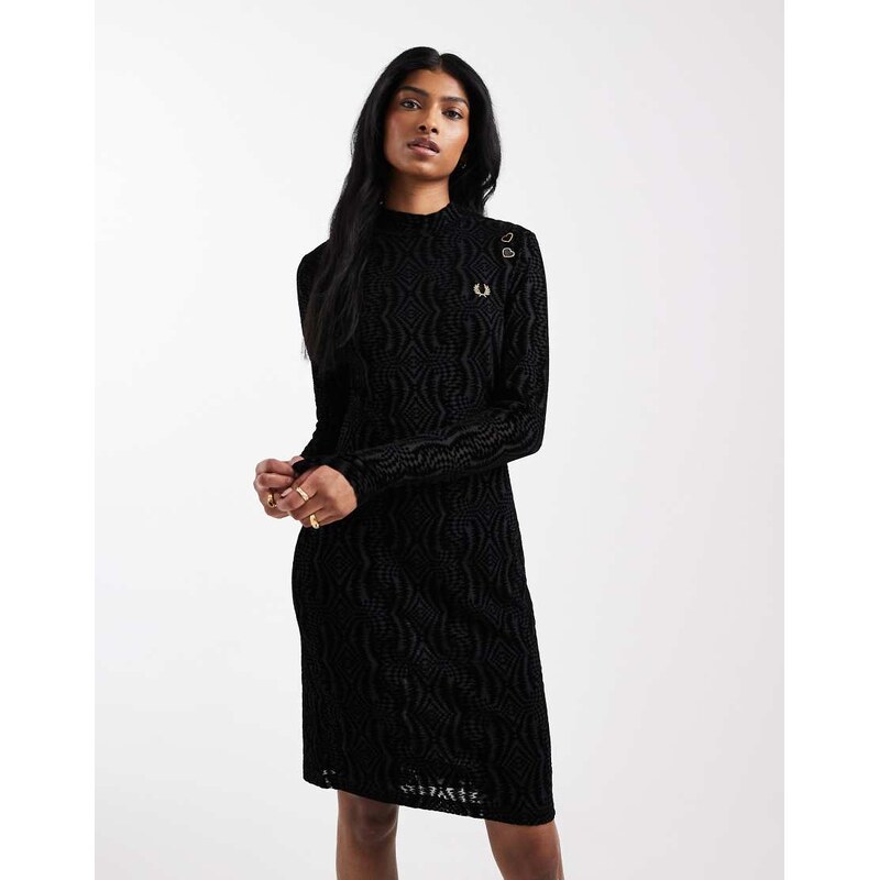 Fred Perry mesh dress in black 112670968