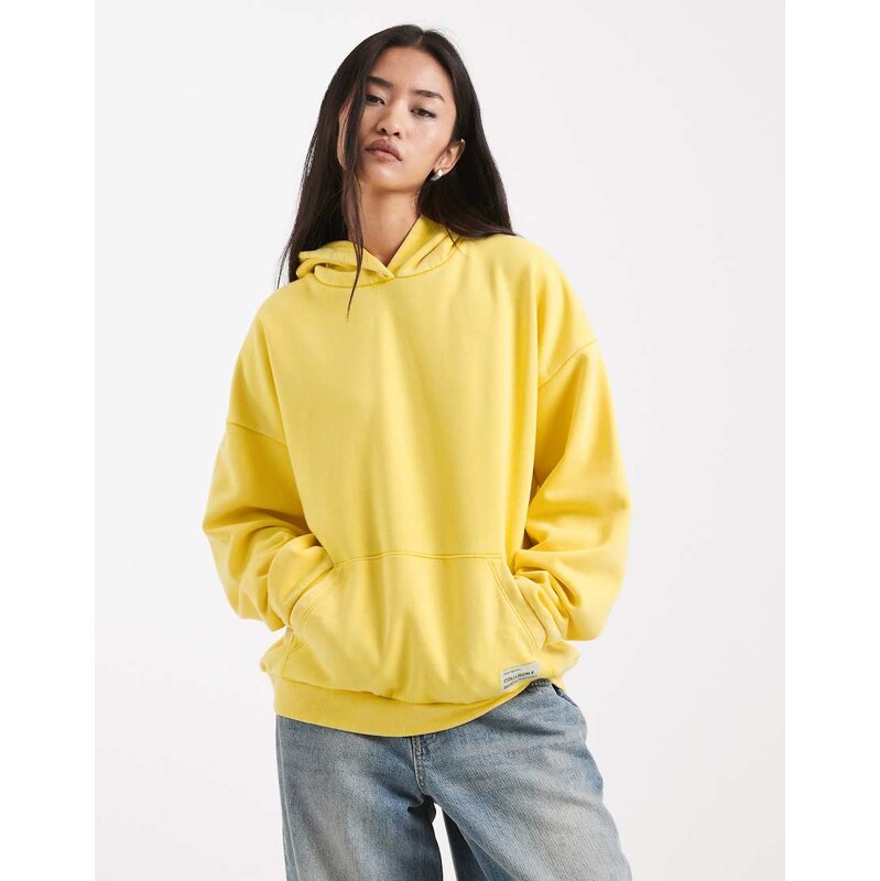 COLLUSION oversized washed hoodie in yellow