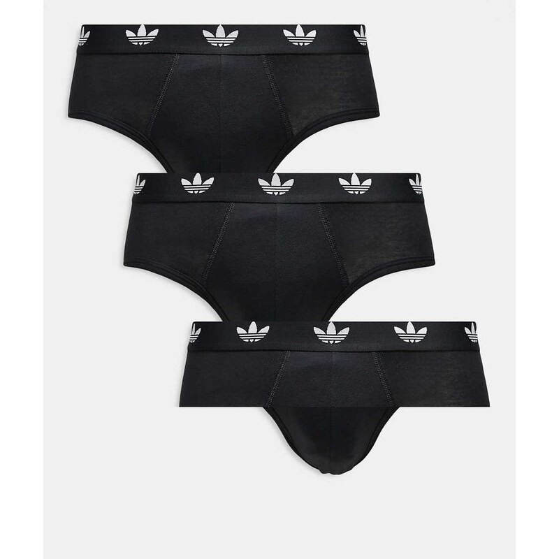 Adidas 3 pack comfort flex cotton briefs in black 111053396
