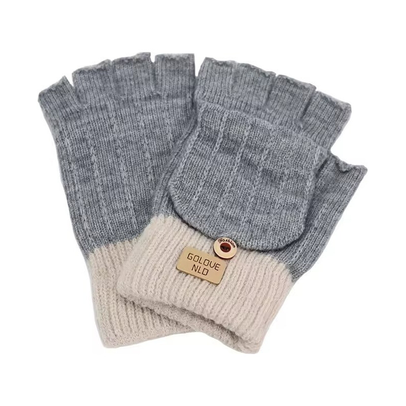 Lifestyle Dívčí rukavice bez prstů s klopou Glove NLD Šedé 115028453