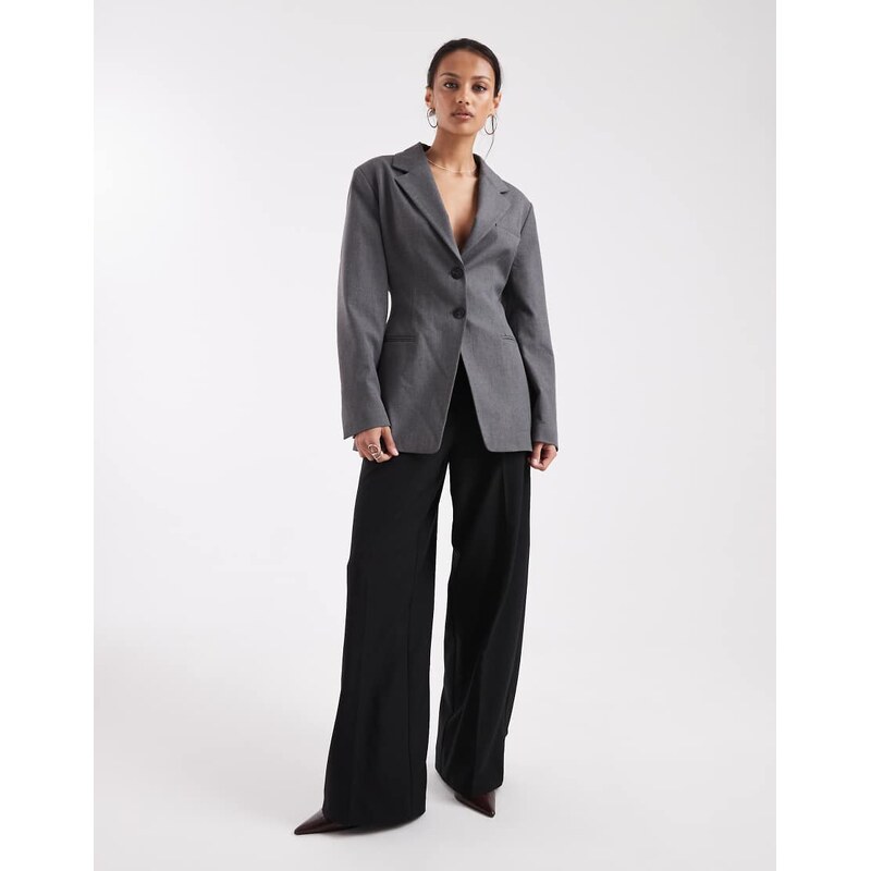 ASOS DESIGN cinch blazer in grey 115743922