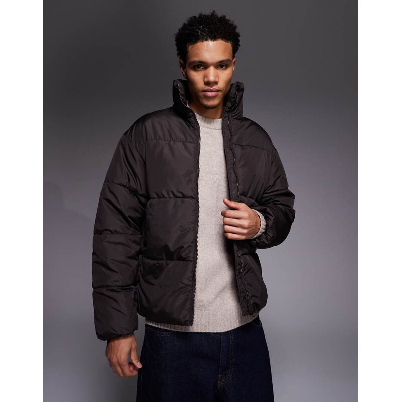 ADPT padded puffer jacket in brown 115529393