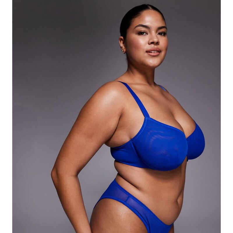 ASOS Curve ASOS DESIGN Curve Tammy sheer mesh underwire balcony bra in 115514857