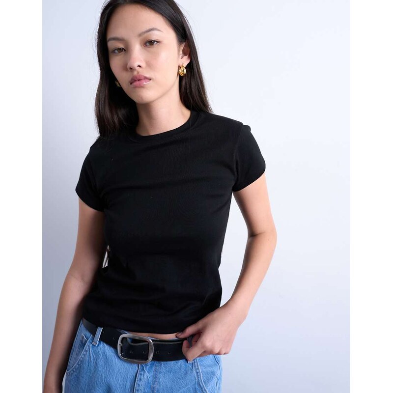 Topshop everyday tee in black