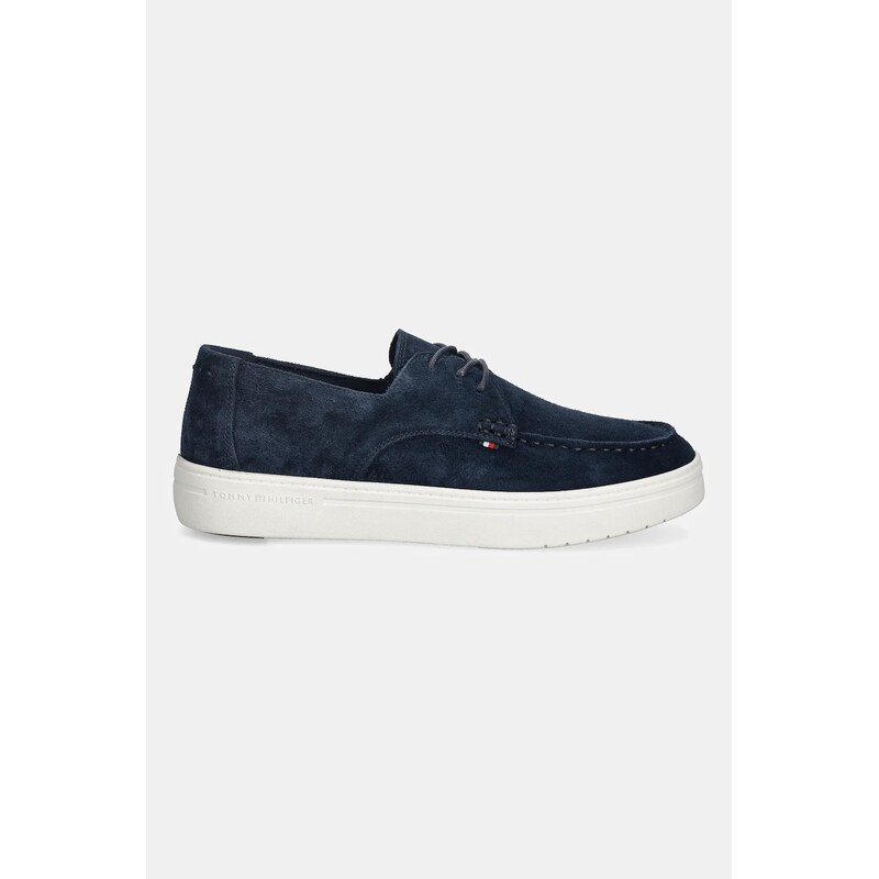 Kožené mokasíny Tommy Hilfiger SUEDE STITCH TOE HYBRID