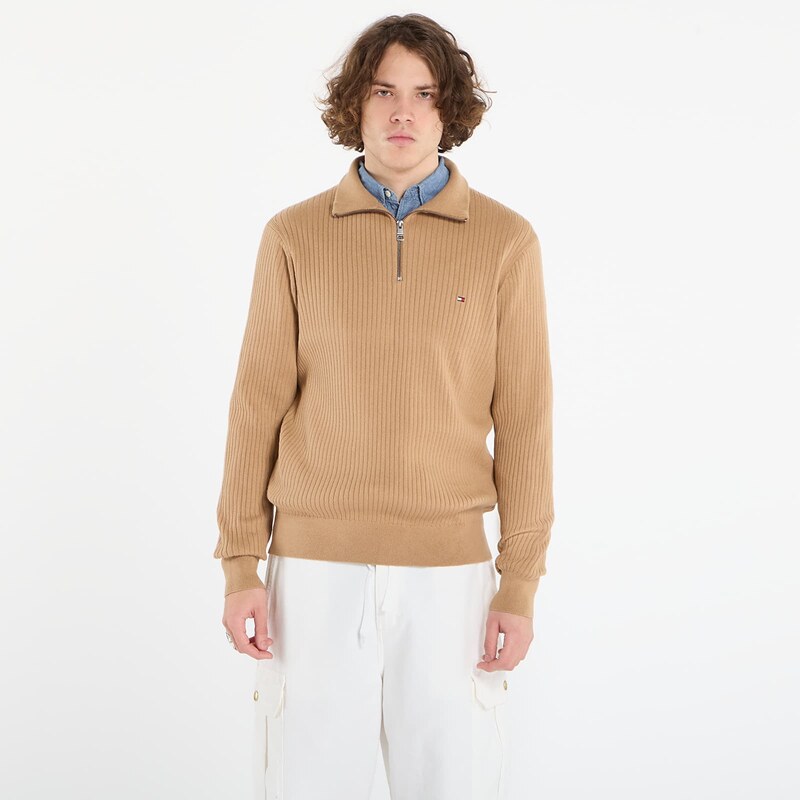 Svetr Tommy Hilfiger Pima Cotton Cash Structure Zip Mock