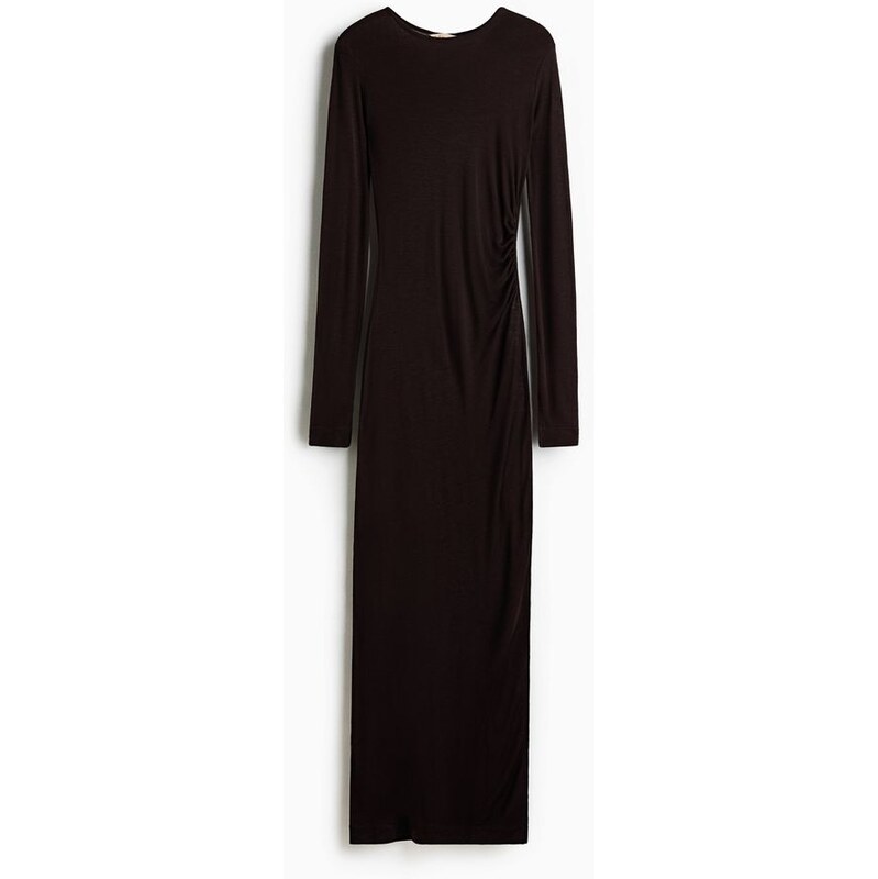 H&M - Dlouhé vlněné šaty - hnědá 109607828
