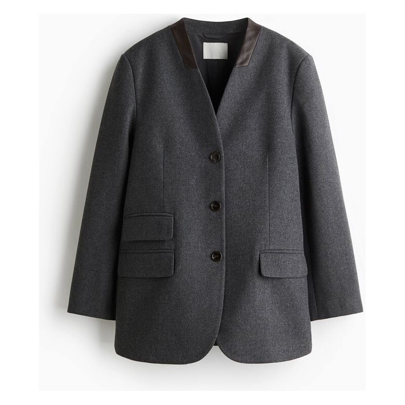 H&M - Sako bez límce - šedá 108429532