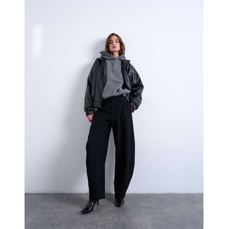 Topshop co ord barrel trouser in black